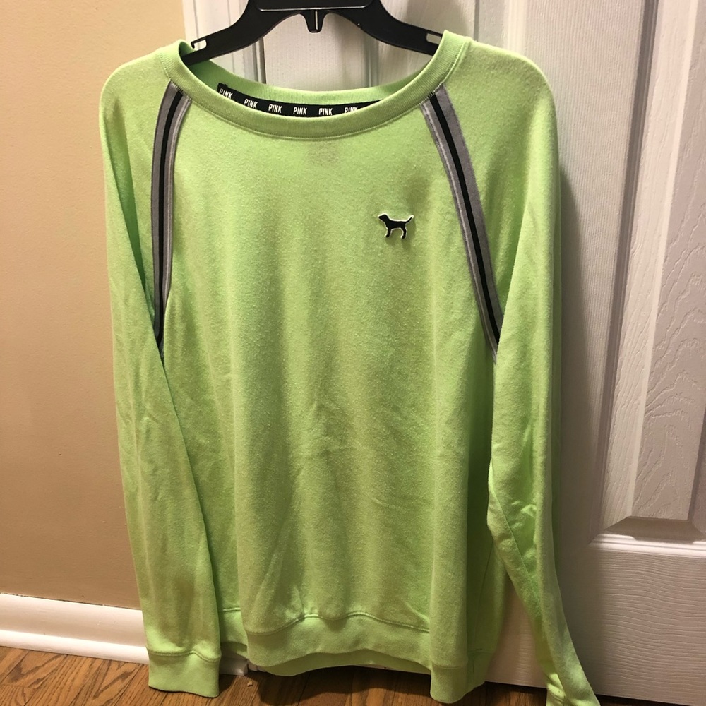 Pink sweatshirt ladies size L lime color